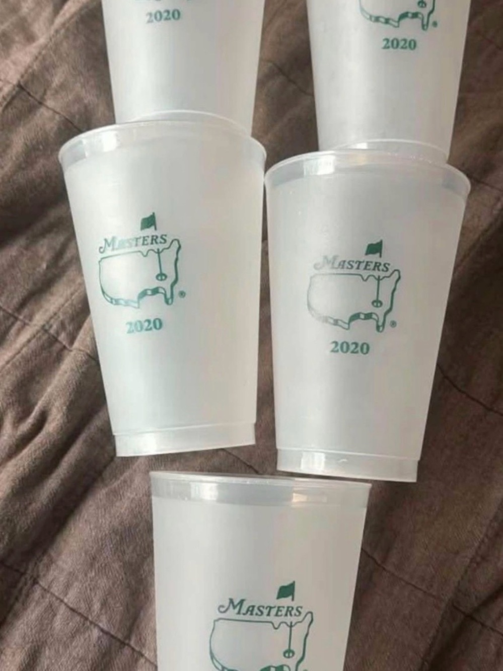 Masters 2020 Plastic Cups with Green Logo - Set